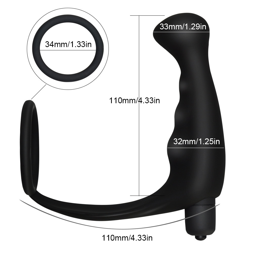 10 Frequency Silicone Male Prostate Massager With Penis Delay Ejaculation Ring Butt Plug Anal Plug Vibrator Sex Toy for Men