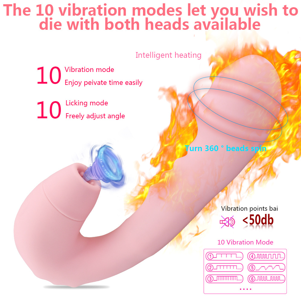 Rotating Dildo Vibrator Sex Toys for Women Heating G-Spot Nipple Clitoris Stimulation Sucking Vibrator Waterproof Oral Blow Job