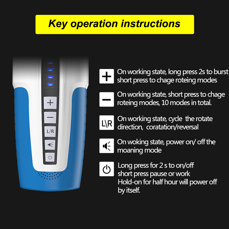 Leten Spiral Piston Rotate Male Masturbators 20 Modes Moaning Rechargeable