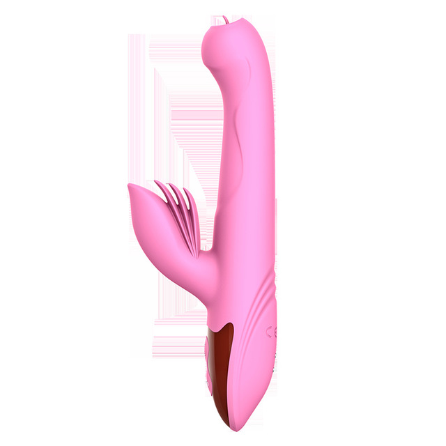 Thrusting Rabbit Vibrator Clit Massage Rechargeable Tongue Licking G Spot Vibrator Smart Heating