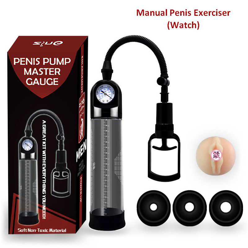 Male Penis Enlargement Vacuum Pump Penis Extender Man Sex Toys Penis Enlarger - Black