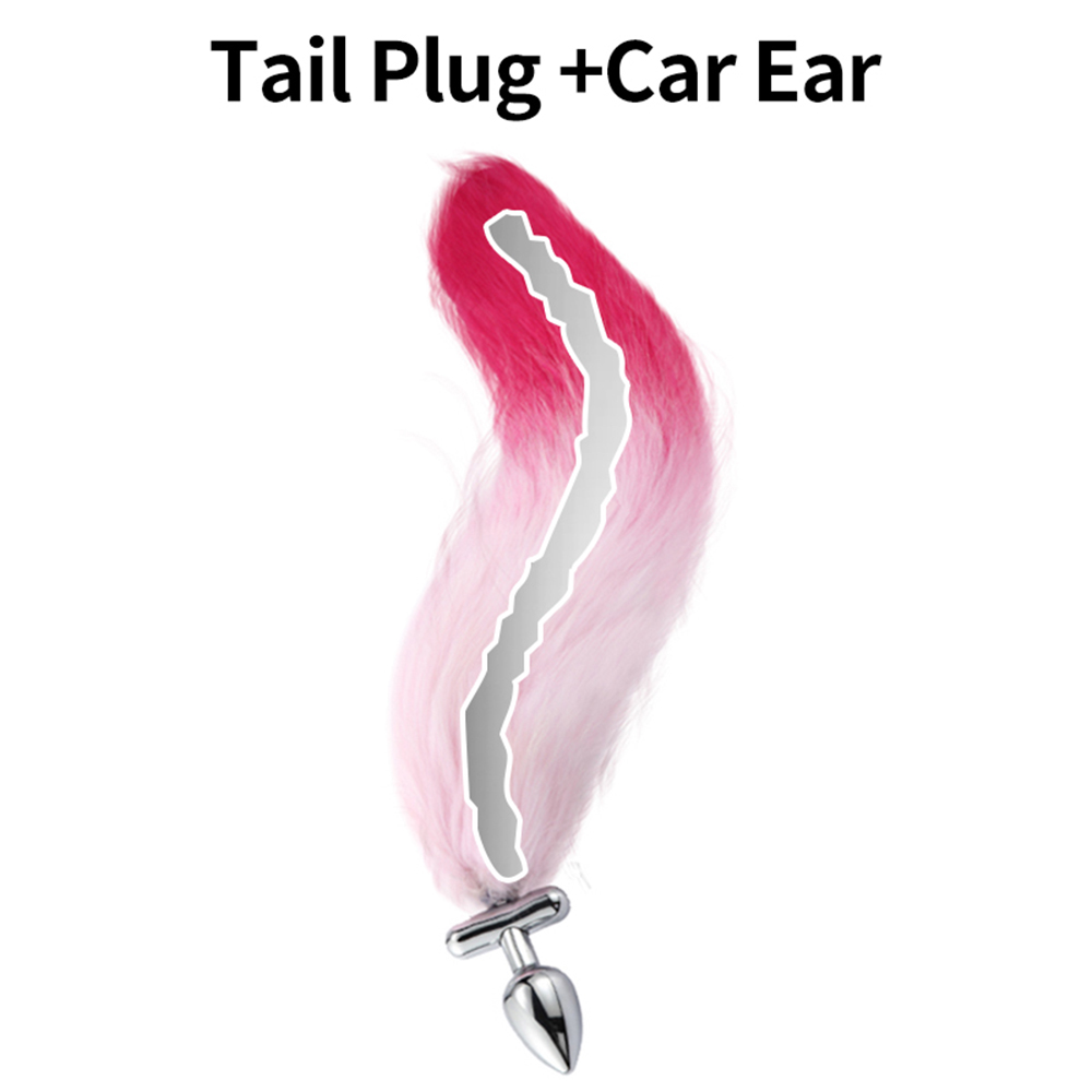 Fox Tail Drip Design Butt Plug with Ears Hair Band