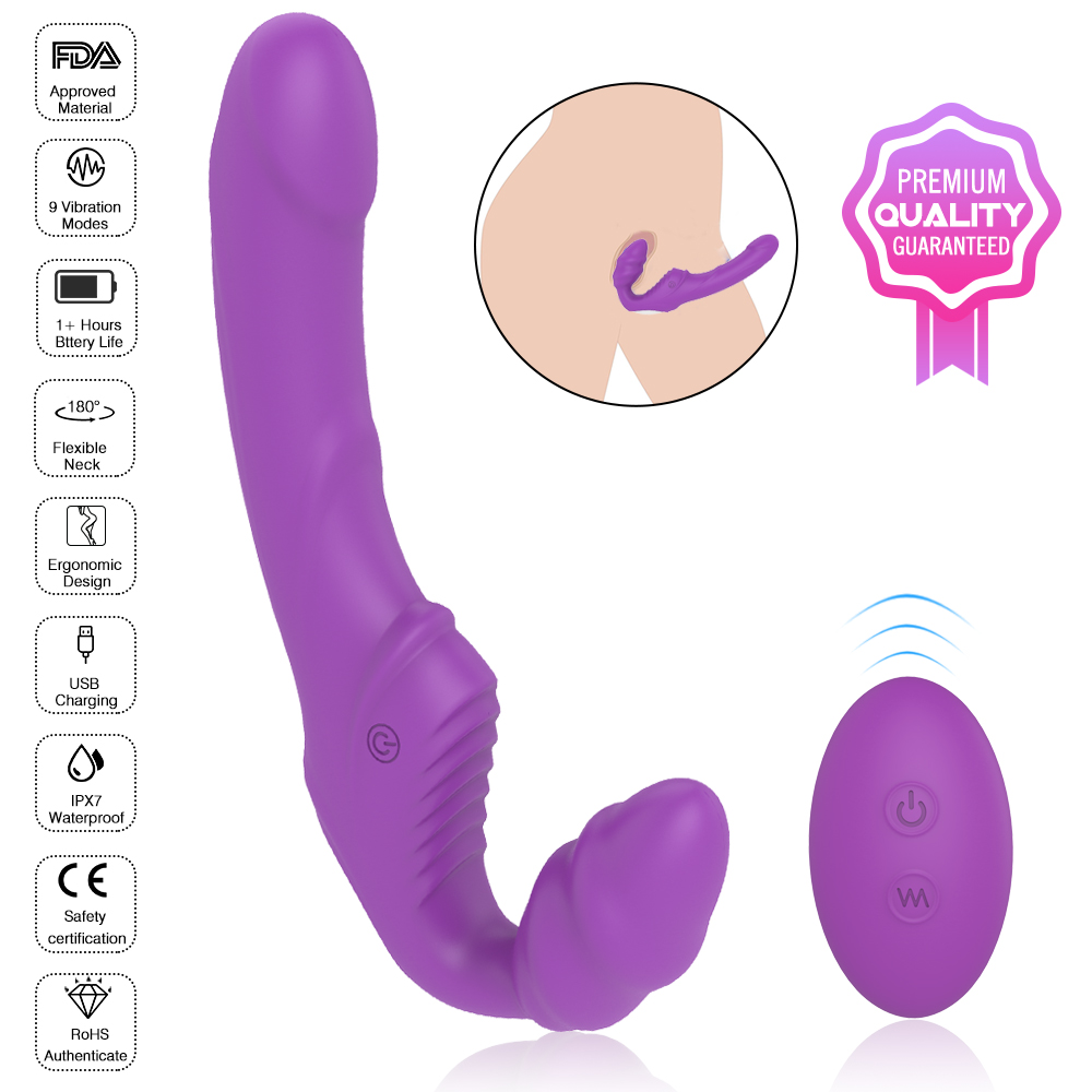 Lesbian Strapless Strapon Double Dildo Vibrator Sex Toys forAdults Women Strap On Penis RemotControl Female Vagina Massager