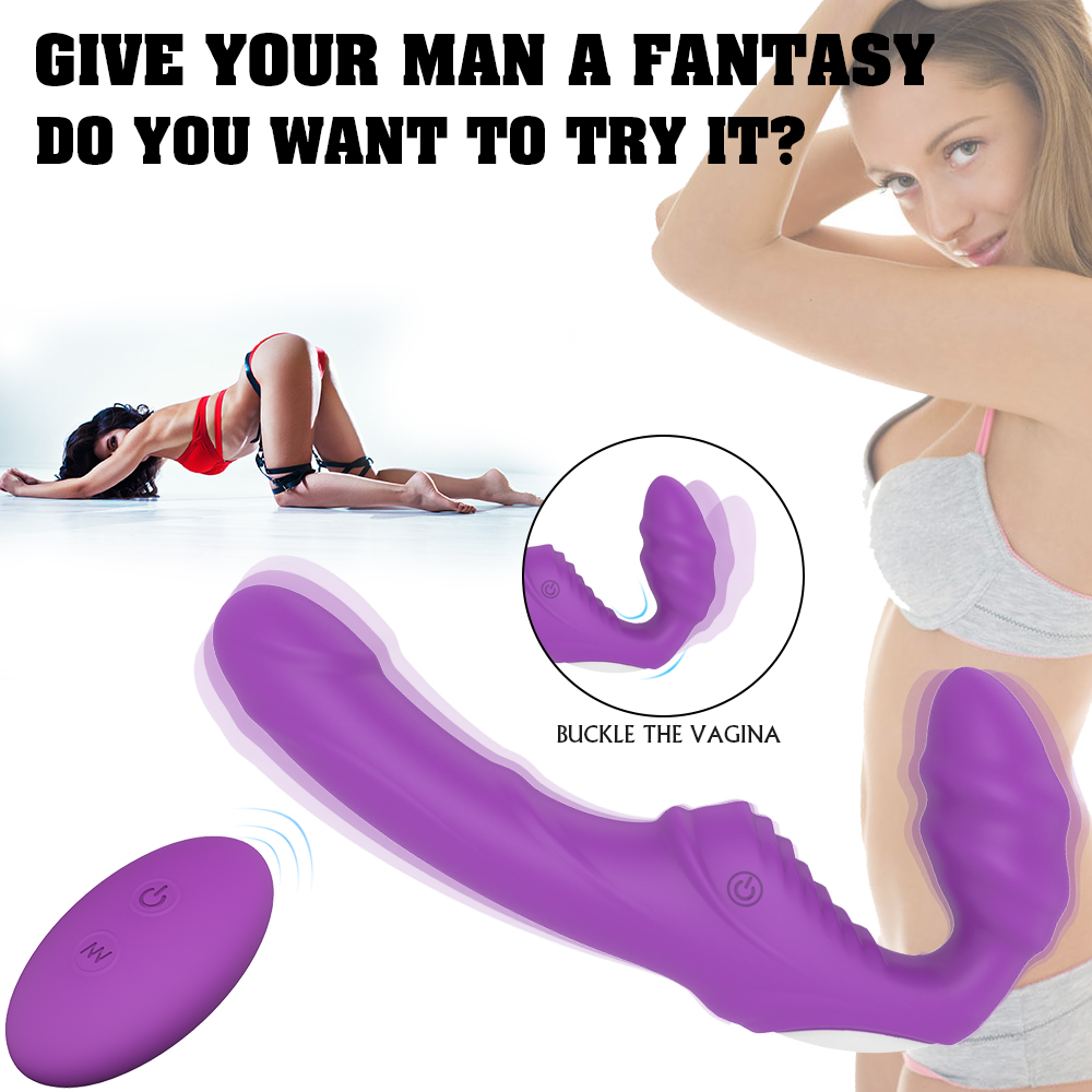 Lesbian Strapless Strapon Double Dildo Vibrator Sex Toys forAdults Women Strap On Penis RemotControl Female Vagina Massager