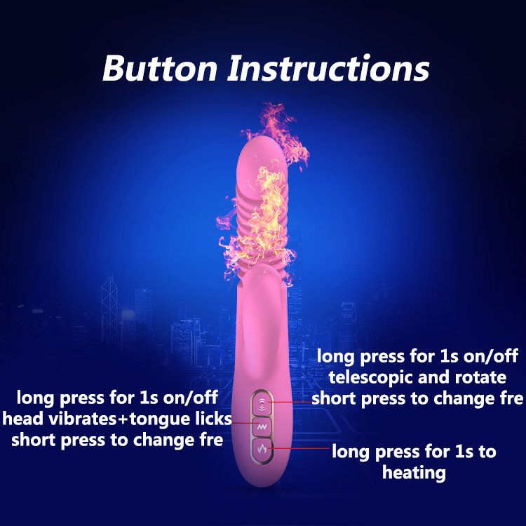 Meselo Automatic Thrusting Clitoral Dildo G-spot Vibrator Tornado Licking Heating Masturbator Massager Sex Toys For Woman