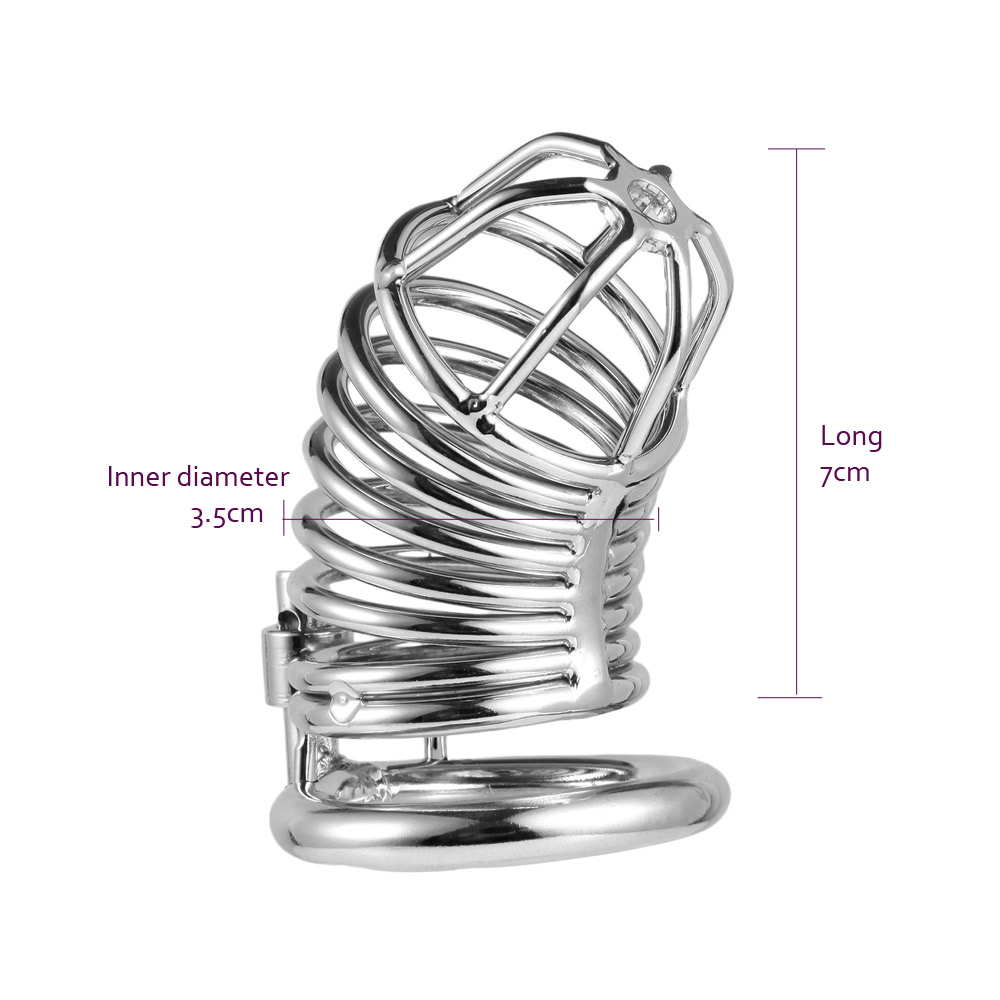 Urethral Spout Male Chastity Cage Metal Penis Locking Jail