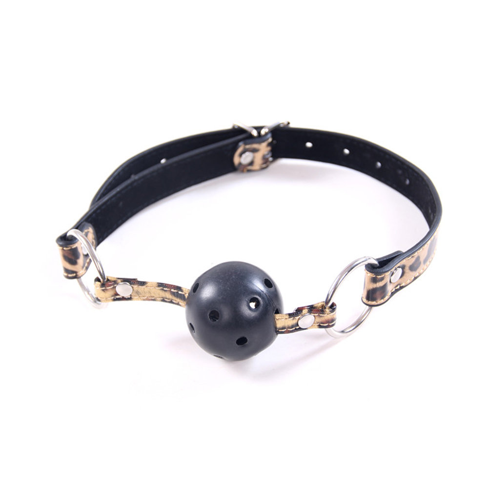 Leopard Bondage Restraints Kit BDSM Ball Gags 5 Piece