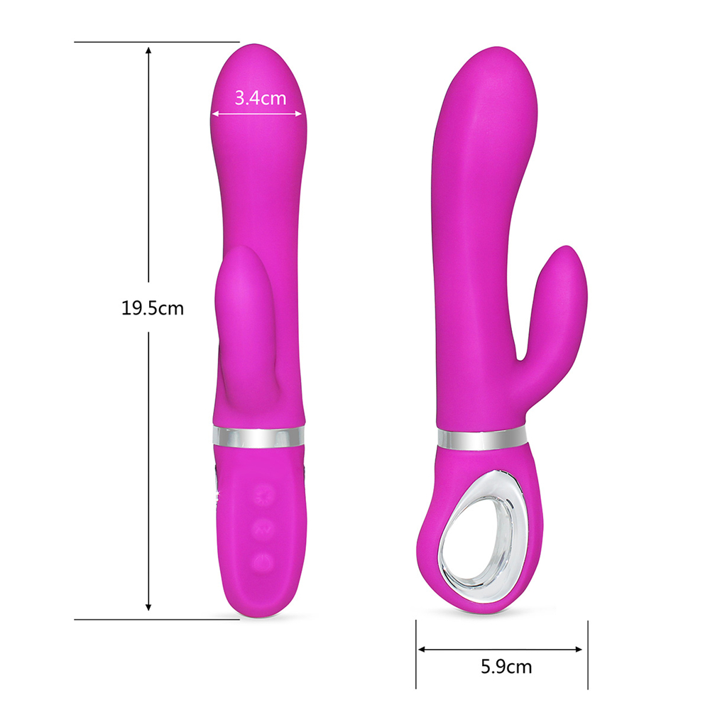 SECREXY Handheld Double Vibrating Rabbit Vibrators AV Clit Massager - Rose