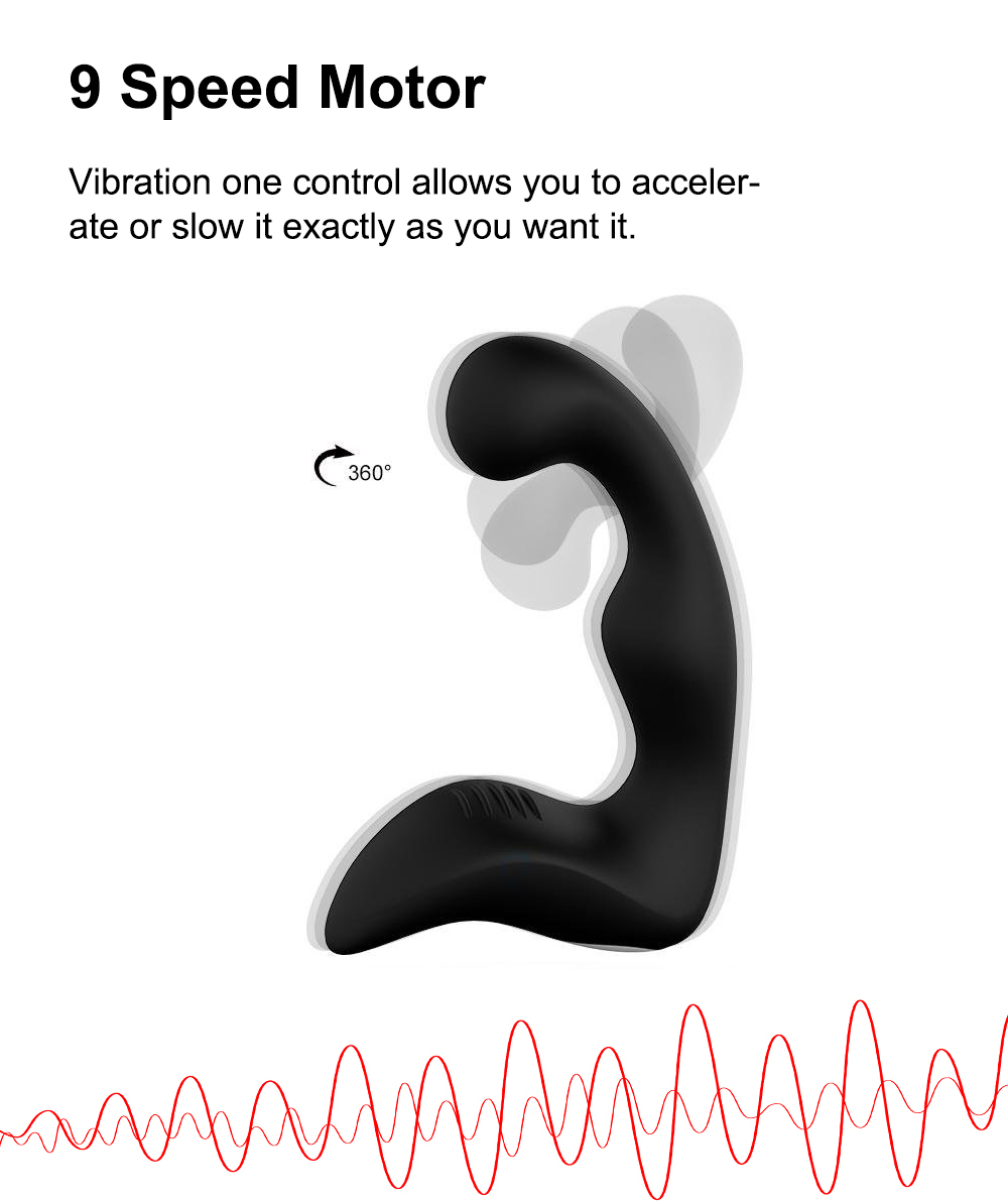 Waterproof Wireless Control Thumb Shape Prostate Stimulus Massager Male Anal Toys - Black