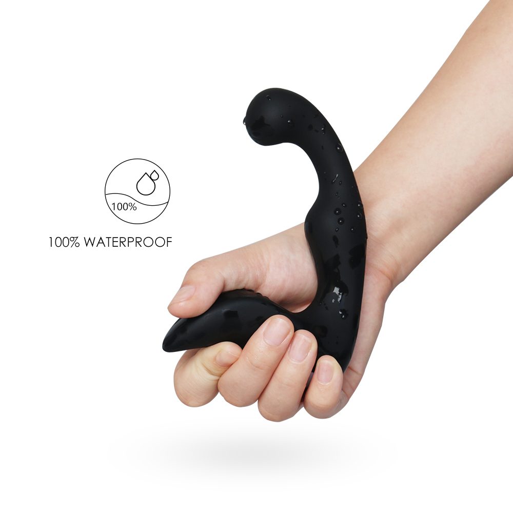 Waterproof Wireless Control Thumb Shape Prostate Stimulus Massager Male Anal Toys - Black