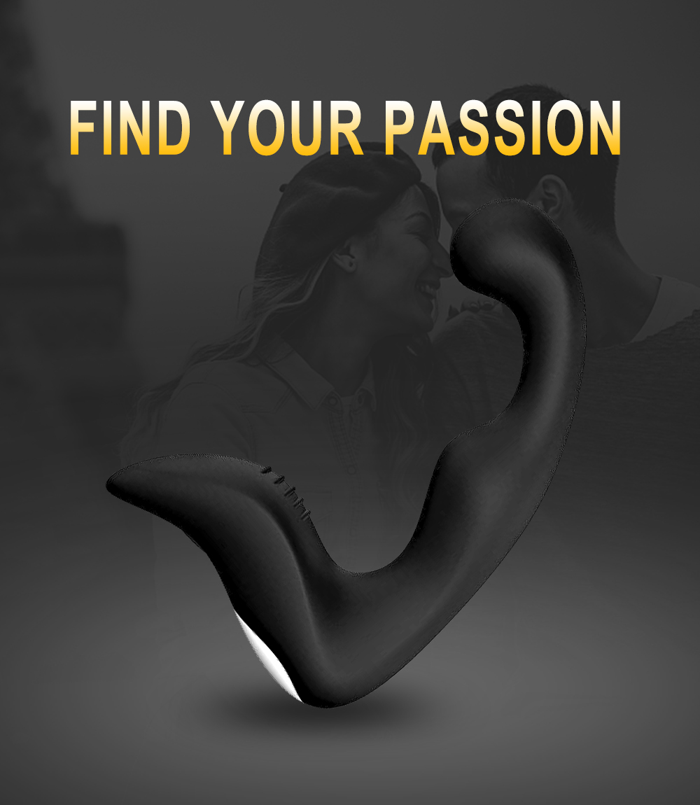 Waterproof Wireless Control Thumb Shape Prostate Stimulus Massager Male Anal Toys - Black