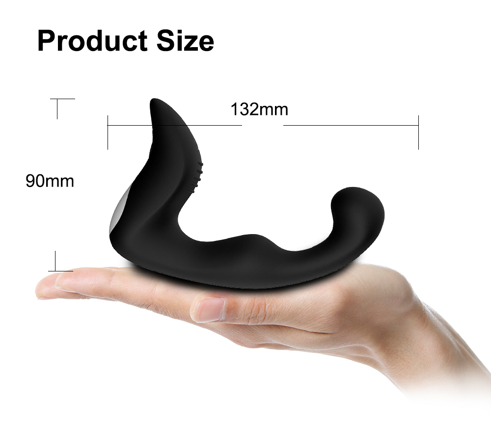 Waterproof Wireless Control Thumb Shape Prostate Stimulus Massager Male Anal Toys - Black