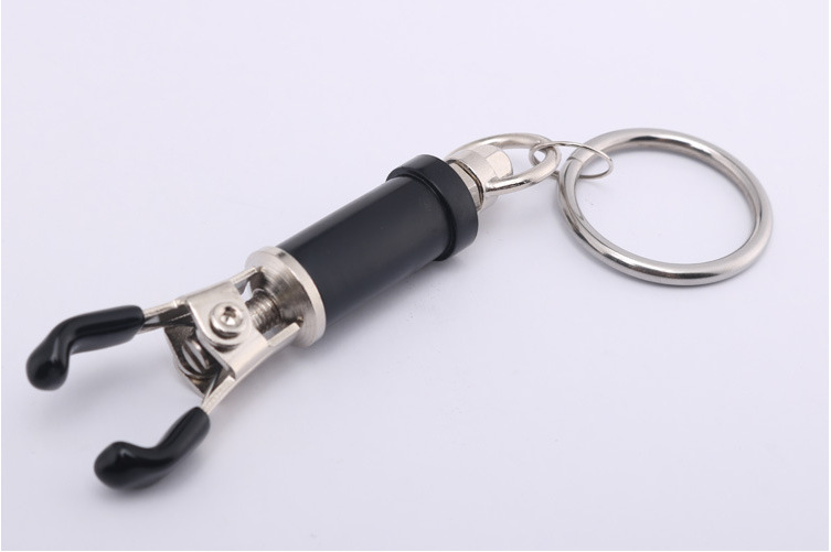 Silver Metal Ring Nipple Clamp Adult Nipple Play BDSM Sex Toys - Black