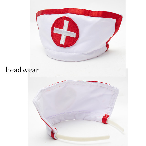 Halloween Nurse Cosplay Hollow Backless Cap Teddies - US6 White.