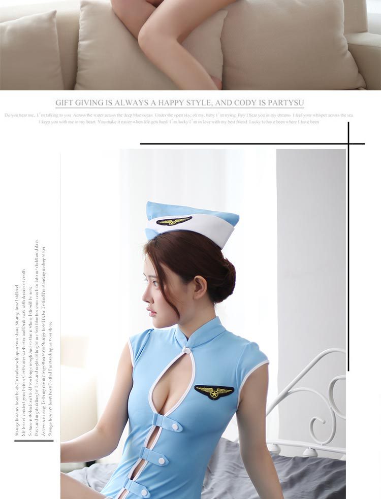 Airline Hostess Stewardess Sexy Uniform Chemise.