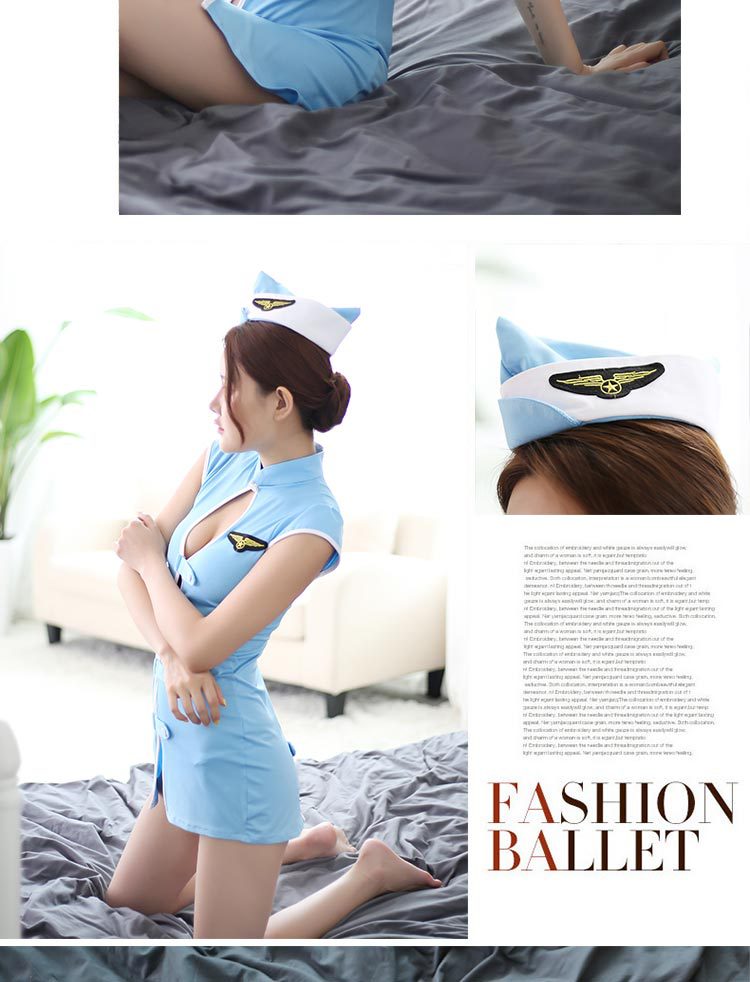 Airline Hostess Stewardess Sexy Uniform Chemise.