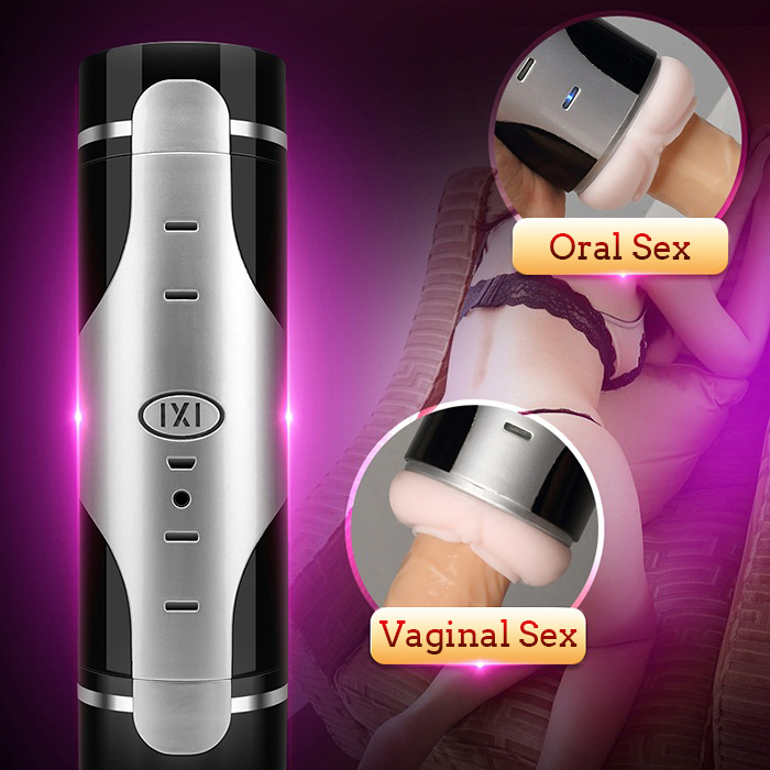 Smart Vibration Rechargeable Male Masturbator Sexual Moans Earphone Available by AiLighter - Silver