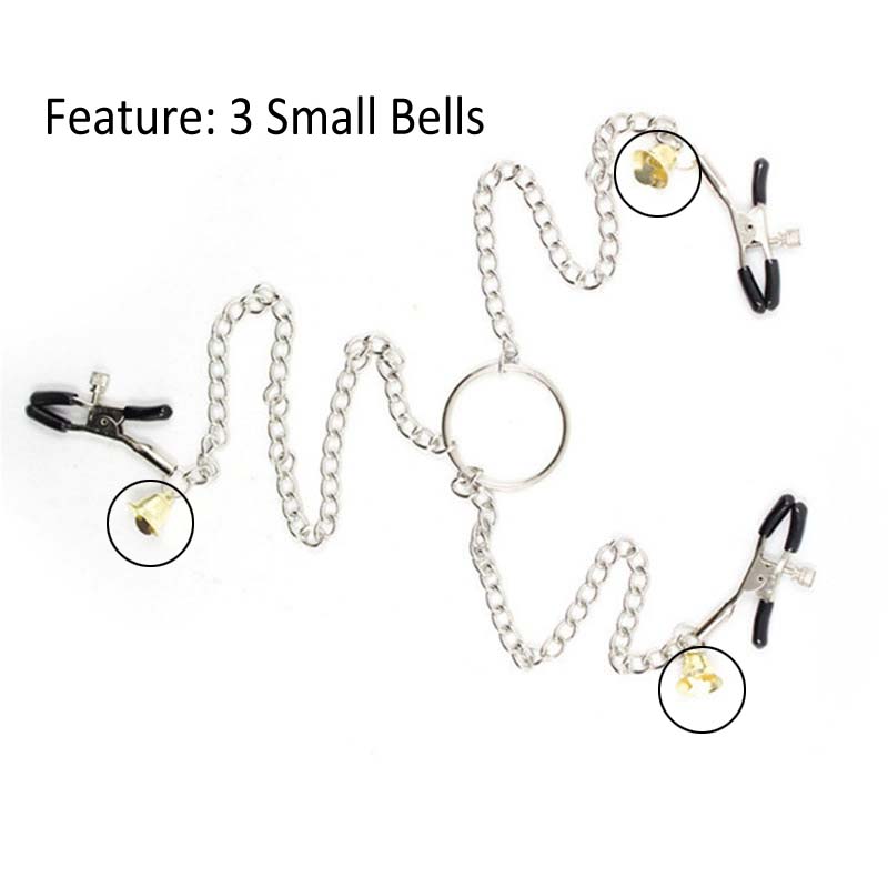 Long Chain Small Bell Clit Clip Nipple Clamps