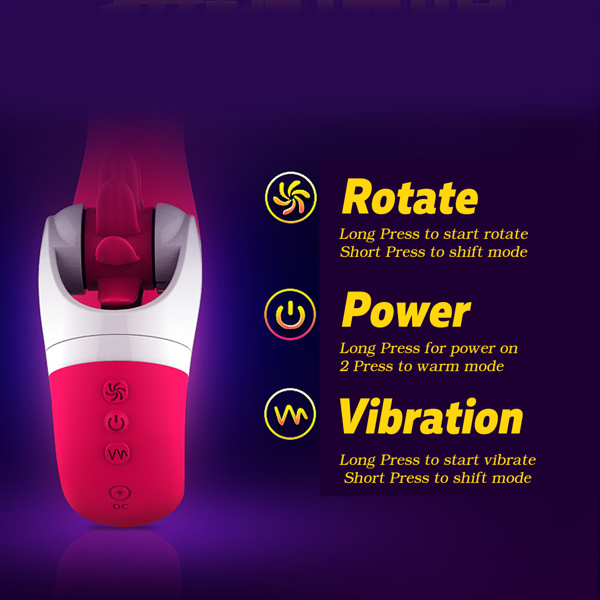 Heating Rotation Licking Tougue Kiss Clitoral G-spot Vibrators 12 Modes