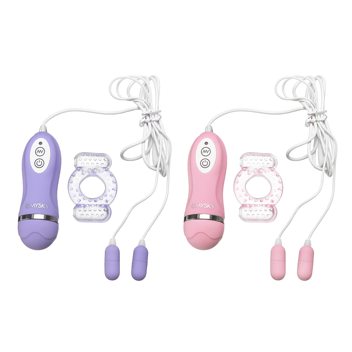 OMYSKY Dual Eggs Remote Control Vibrators With Cock Rings Couples Share Vibrating