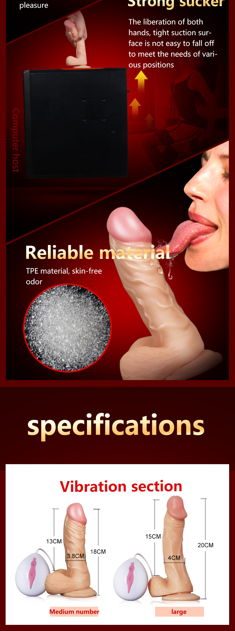 Rotate Powerful Vibrating Waterproof Soft Realistic Dildos Sex Toys For Women