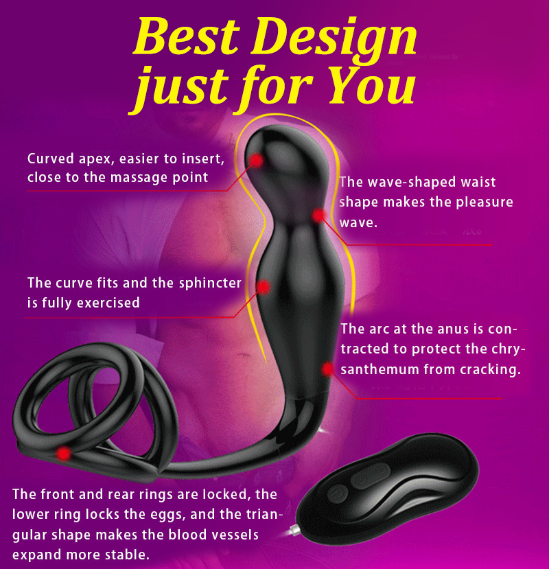 SECREXY Remote Control Prostate Massager Cock Ring - Black