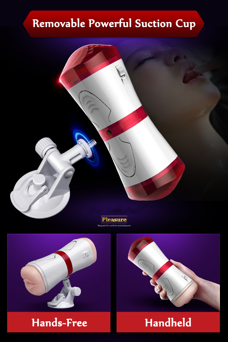 Double Ended Vibrating Male Masturbator Realistic Vagina and Anus Strong Removable Suction Cup.