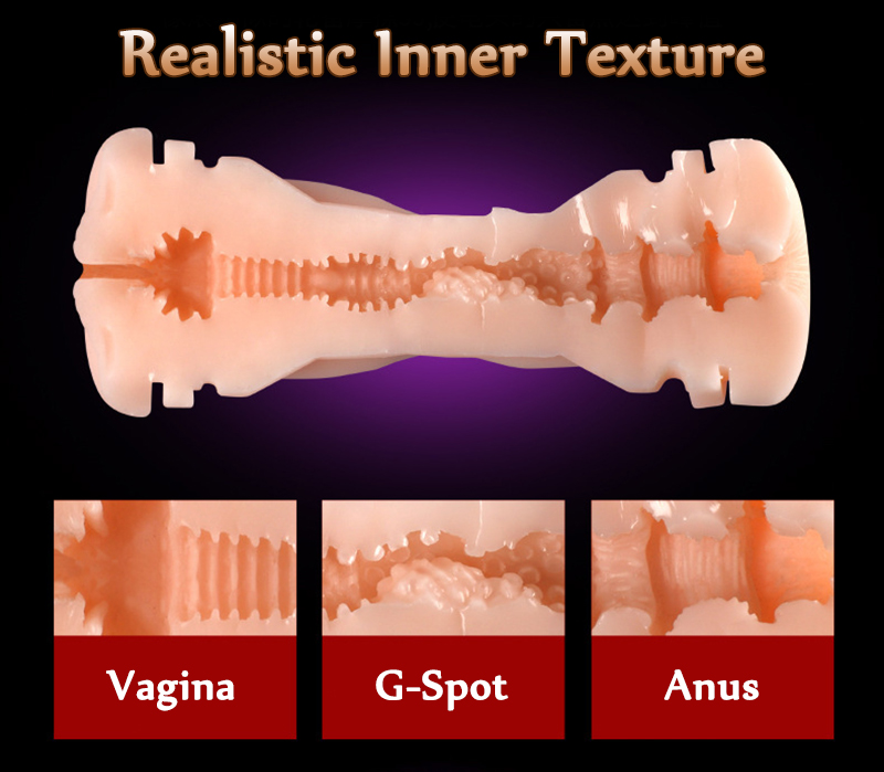 Double Ended Vibrating Male Masturbator Realistic Vagina and Anus Strong Removable Suction Cup.