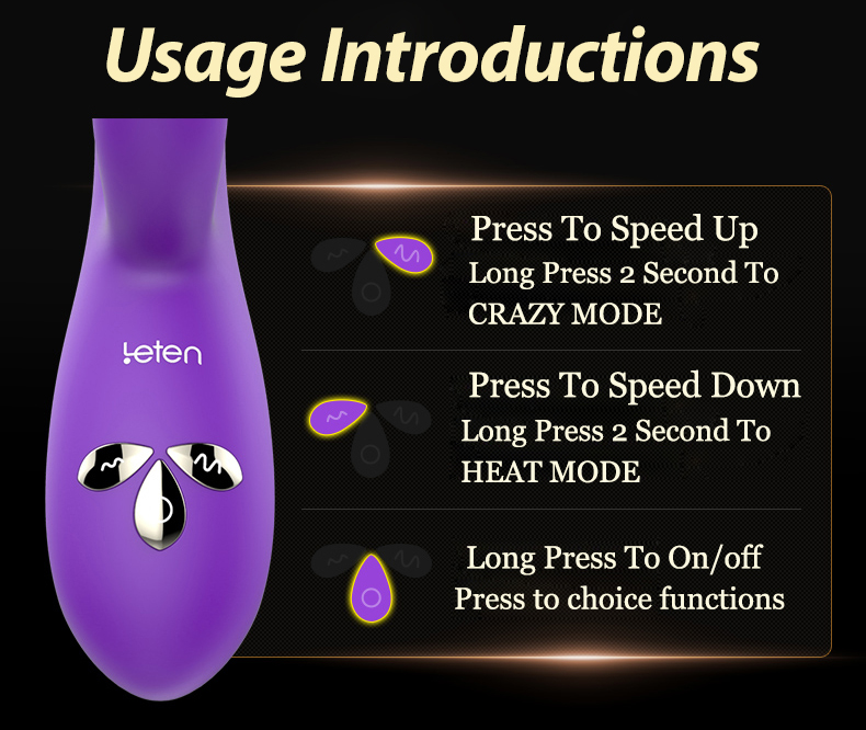 Leten Luxurious Magnetic Charging Base Rabbit Vibrator