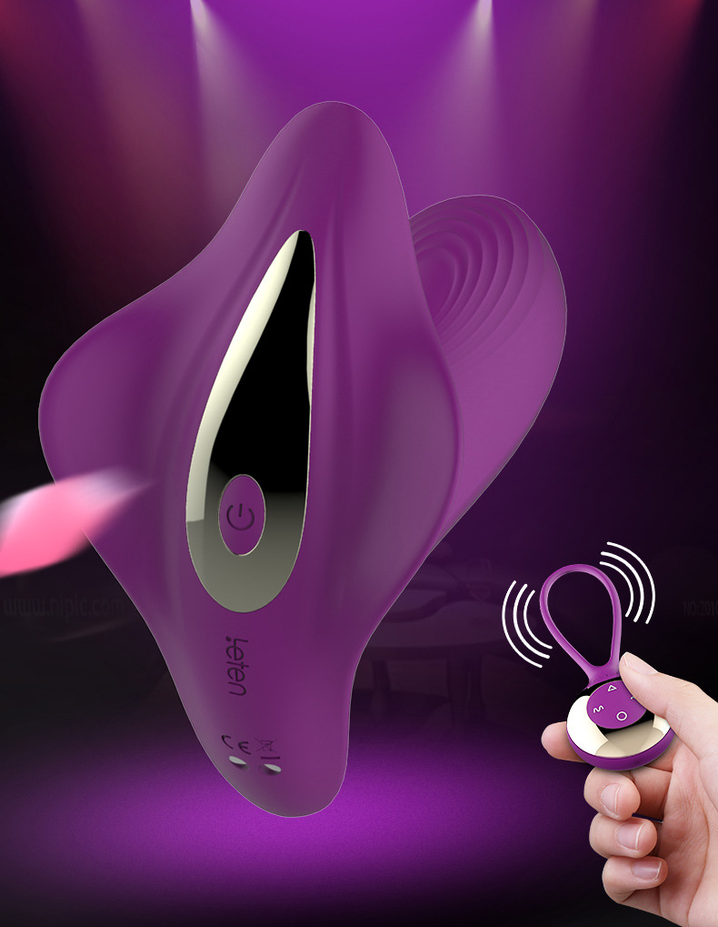 Leten Mini Manta Ray Wireless Remote Control Rechargeable Clitoral and G-Spot Vibrator - Purple