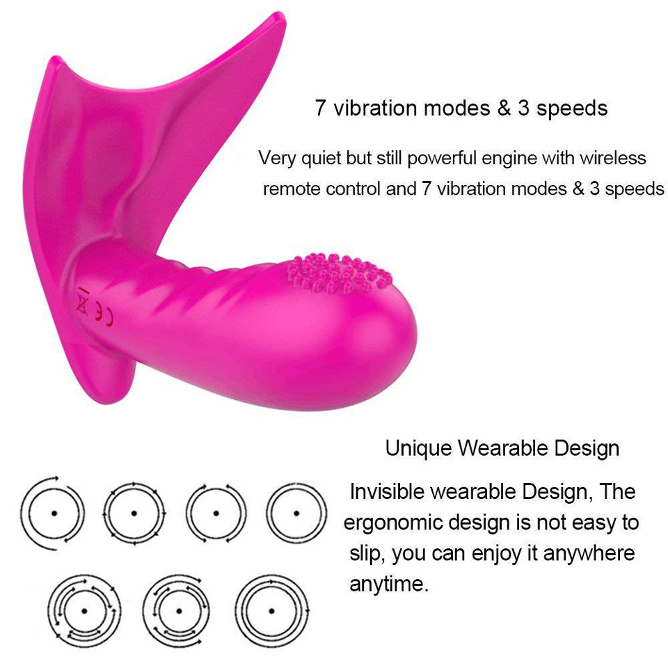 Clit Massage Trigger Points Remote Control Wearable Vibrator 7 Vibration 3 Speed - Rose