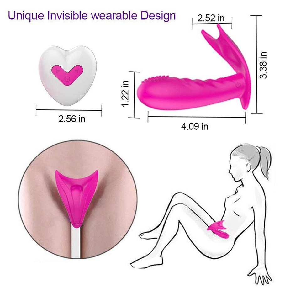 Clit Massage Trigger Points Remote Control Wearable Vibrator 7 Vibration 3 Speed - Rose