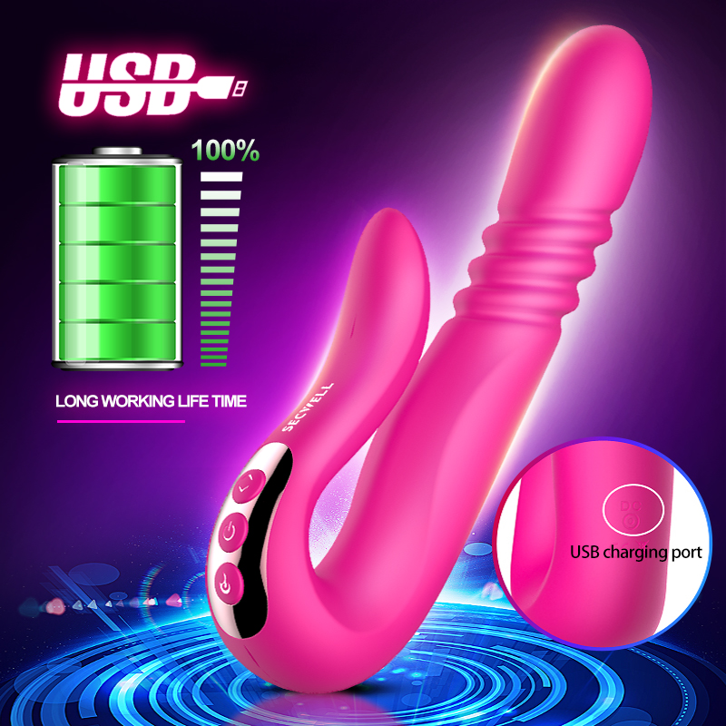 Deluxe Thruster 360 Degree Rotation Telescopic Heating Anal G Spot Vibrator