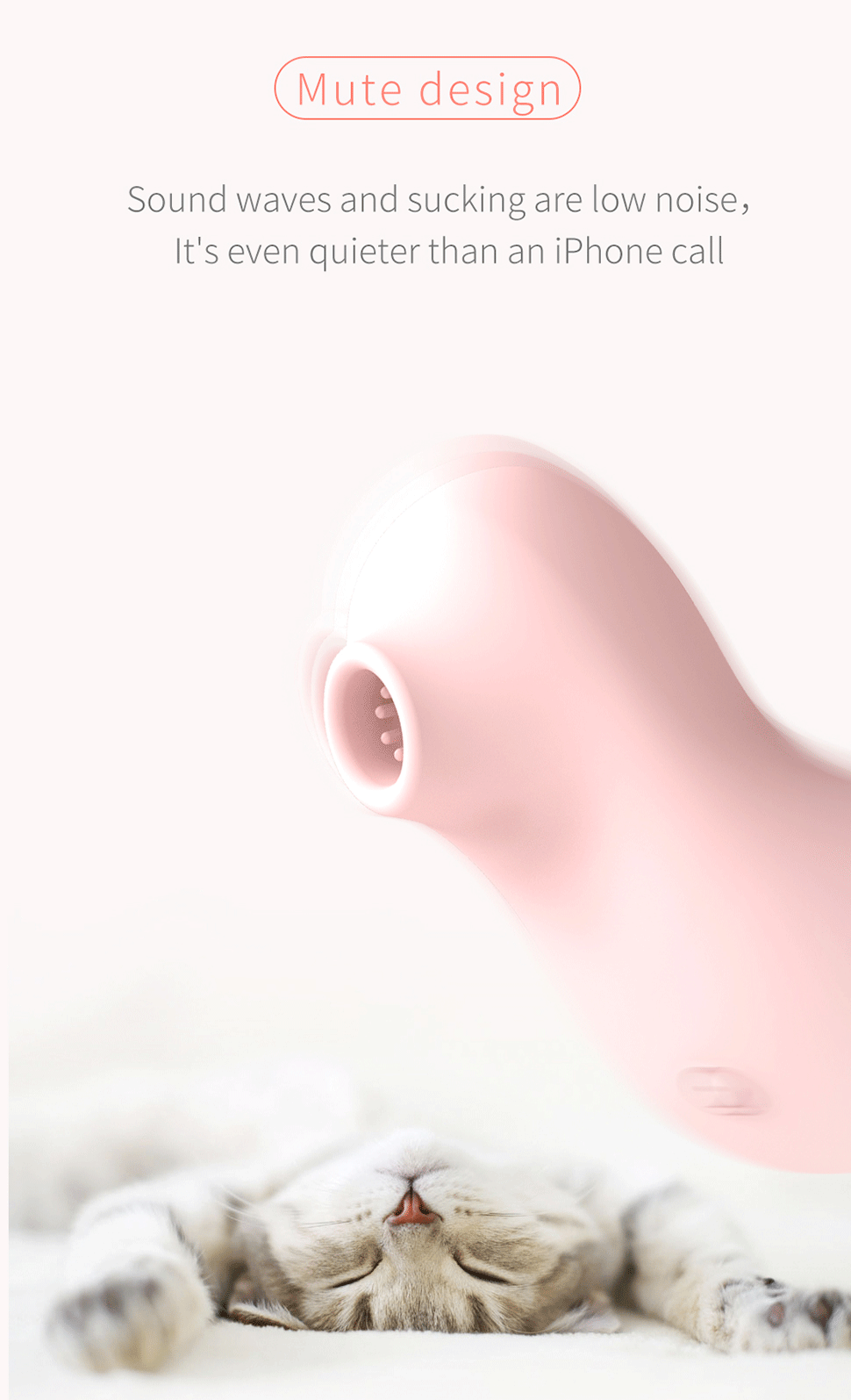 Clitoral Suction Vibrator Clit Massage Sucking Simulation Rechargeable Sex Toys for Women - Pink