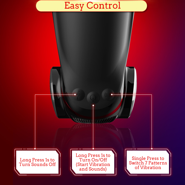 Smart Induction Interactive Extrusion Male Masturbator Intelligent Sexual Moans Sex Toys by Dibe - Black