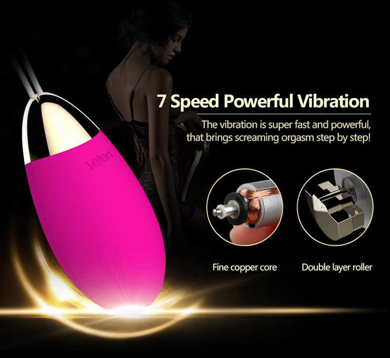 Leten Beads Plug Powerful Pink Vibrating Anal Toy