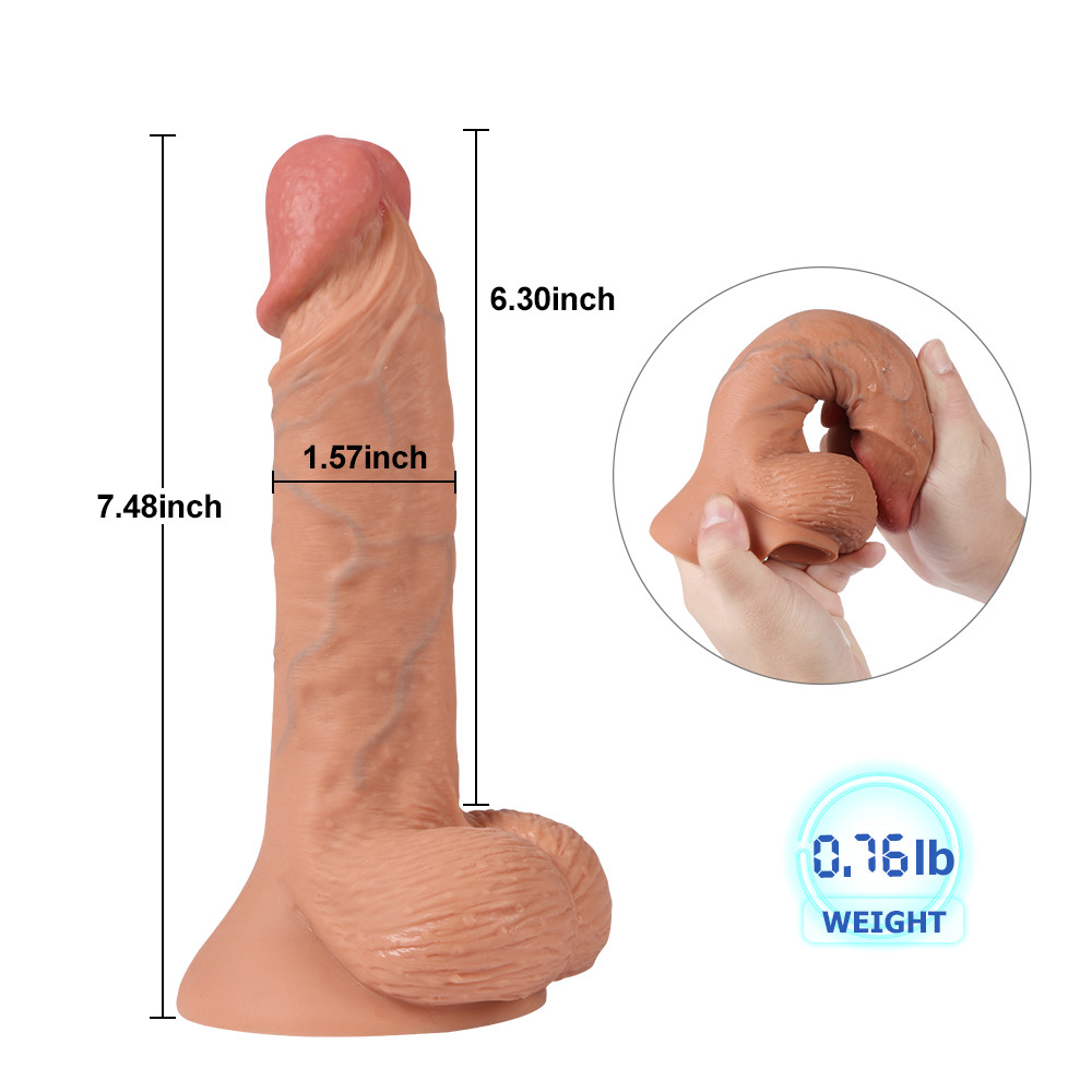 Liquid silicone double layer hardness super emulator phallus with blue tendons technology soft outside and hard inside chicken MODI Taylor