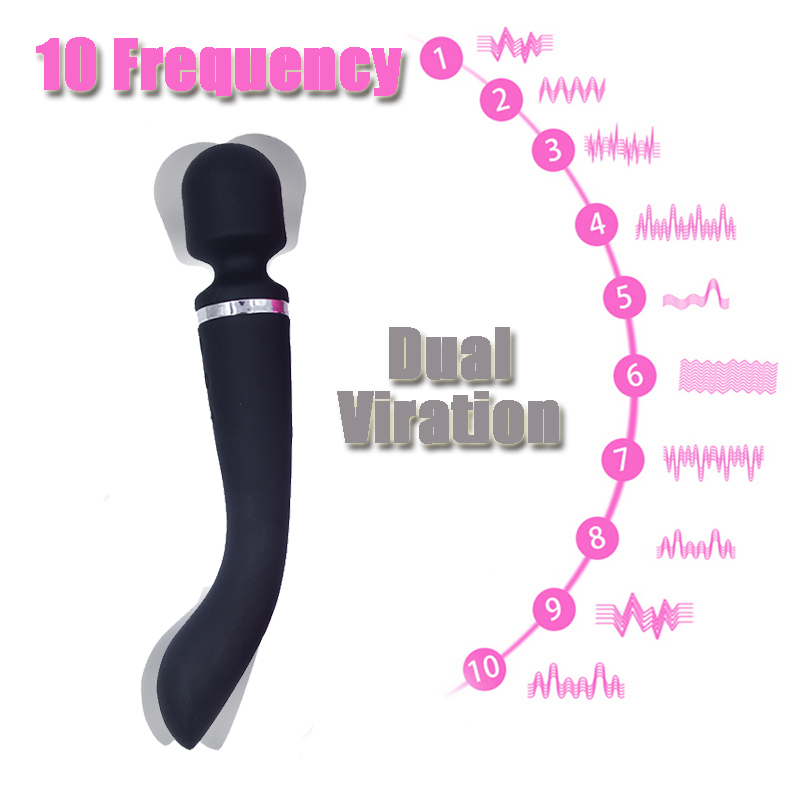 10 Speed Double Head Shock AV Rod Massage Vibrator