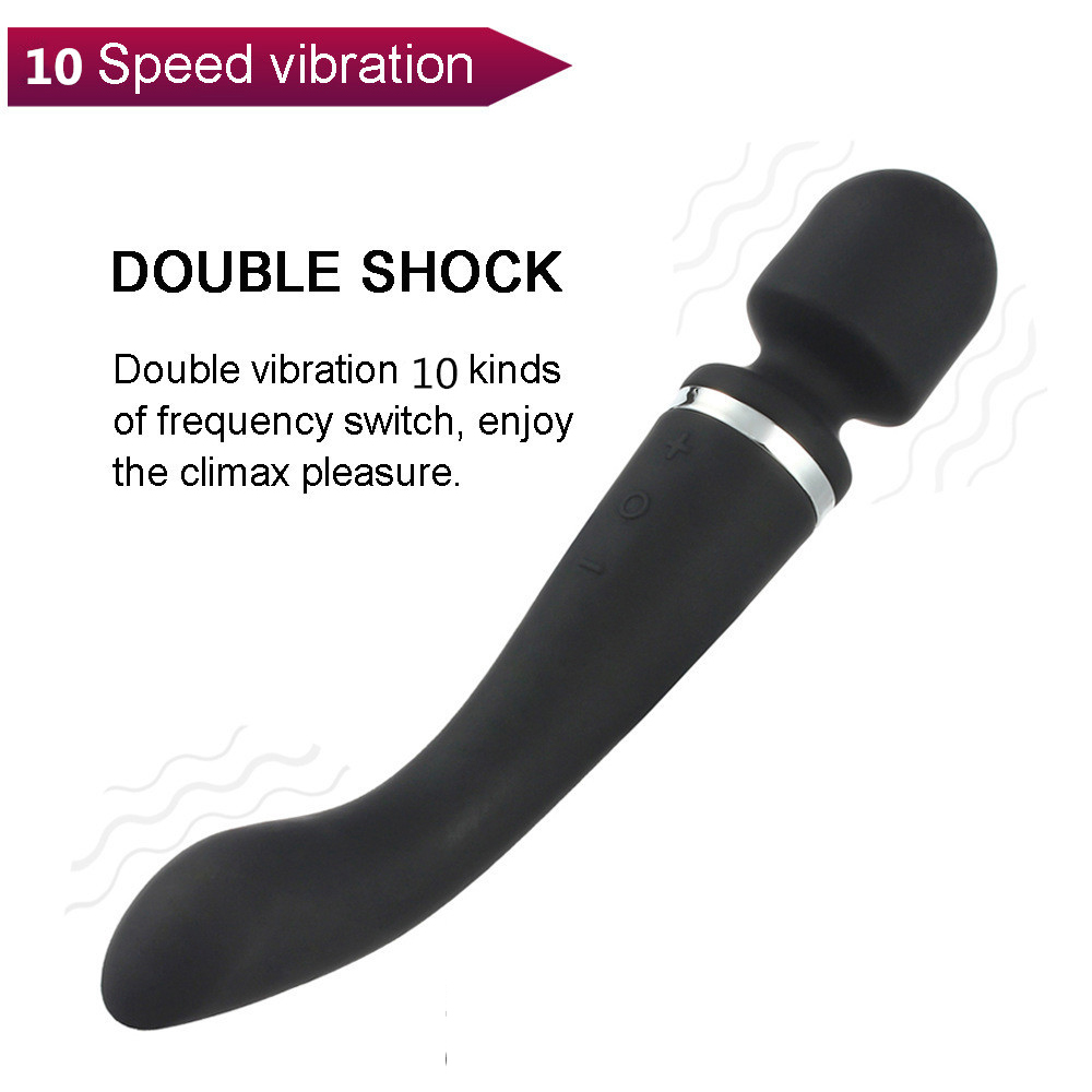 10 Speed Double Head Shock AV Rod Massage Vibrator