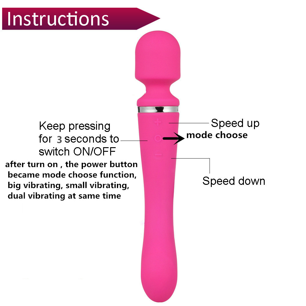 10 Speed Double Head Shock AV Rod Massage Vibrator