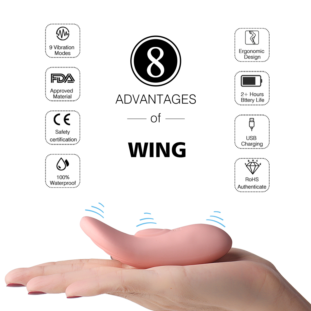 Wireless Remote Clit Vibrartor with Low Noise Waterproof Invisible Female Sex Toys Adult Toys - Pink