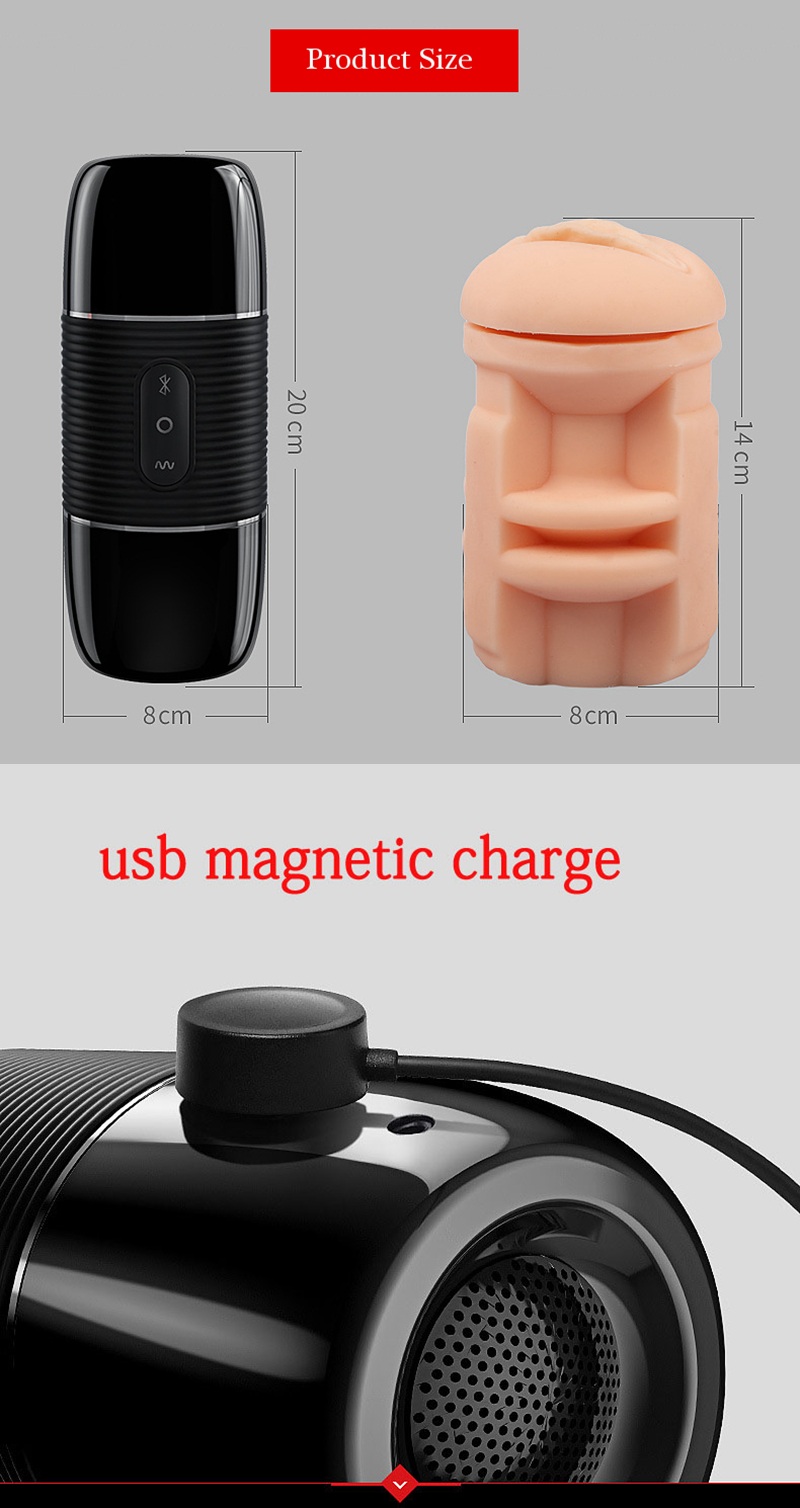 SECREXY Rechargeable Male Masturbator Wireless Connecting Speaker Realistic Vagina