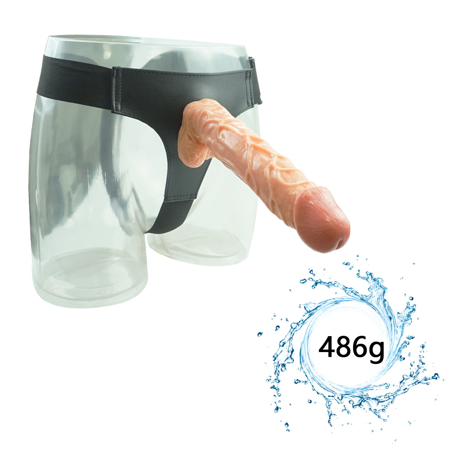 Soft Full Silicone Hollow Penis Extender Strap On Dildo for Men Penis Extension Strapon Dildo with Harness Belt Sex toy