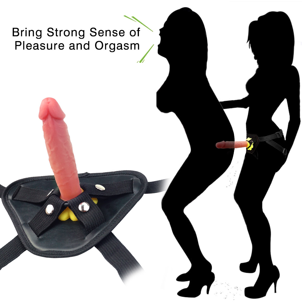 realistic dildo soft silicone double layer penis skin touch sex toys for women masturbate leather harness