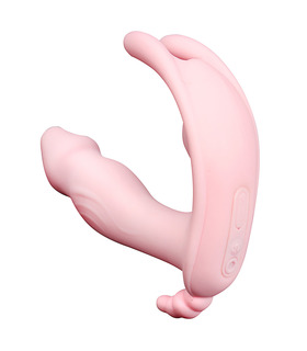 Wearable Rabbit Remote Control Vibrator G-spot Clit Stimulation USB Rechargeable - Pink