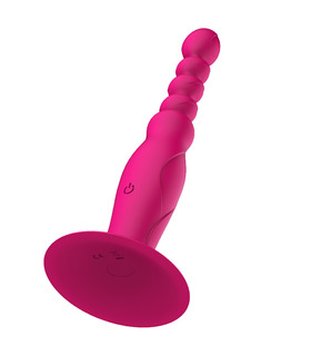 DMM Climax Screw Vibrating Anal Beads Sex Toys Waterproof Suction Cup For Female - Rose