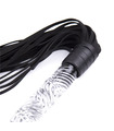 Leather Flogger Glass Handle Slave Training Gear BDSM Toy - Black