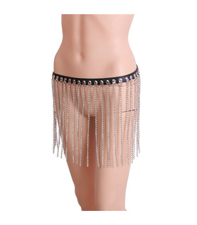 Erotic Low Waist Restraint Chains Skirt Cleopatra Cosplay - Silver