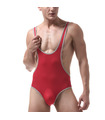 Sexy Ice Silk Male Teddies Transparent Bodysuit Jumpsuit Ultra-thin