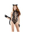 Lace One Piece Kitten Costume Lingerie Set Teddies